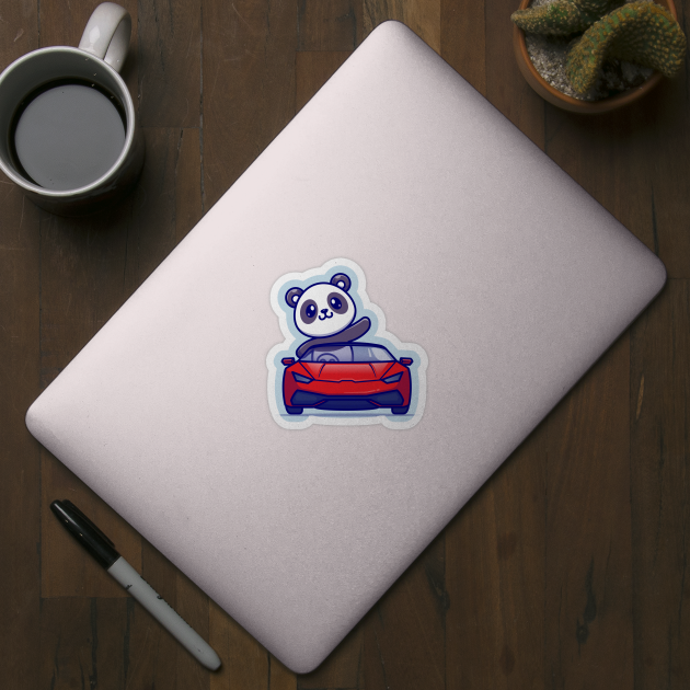 Cute Panda Driving Car Cartoon by Catalyst Labs